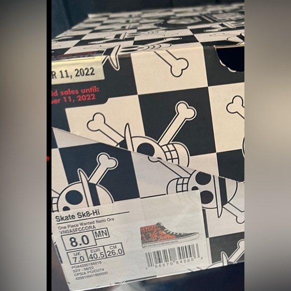 **SPECIAL EDITION VANS* One Piece Wanted Nami Ora Vans Sk8 -Hi top Sneakers - Picture 5 of 5